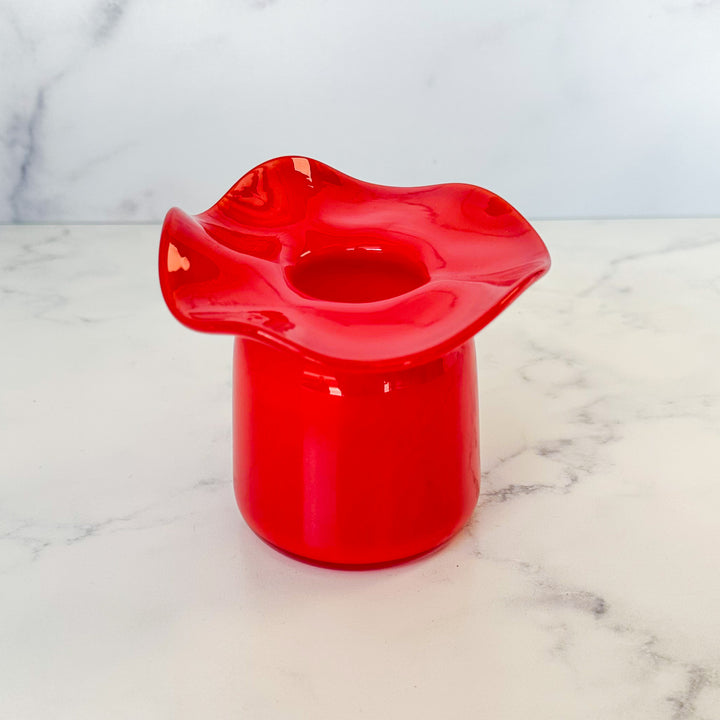 Ruffle Bud Vase | Coral Red