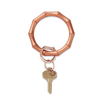 Silicone Bamboo Big O Keyring | Rose Gold