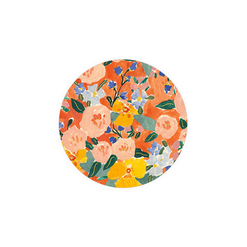 Seedling Coasters • Red + Orange Floral