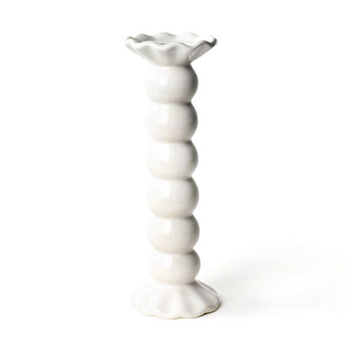 Ruffle Knob Candle Holder | Signature White Large