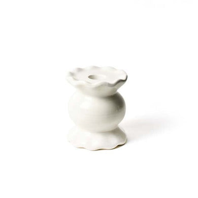 Ruffle Knob Candle Holder | Signature White Small