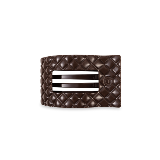 Small Flat Rectangle Hair Clip | Truly Taupe Quilted