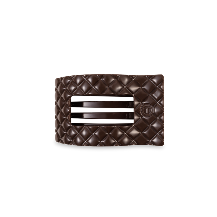 Small Flat Rectangle Hair Clip | Truly Taupe Quilted
