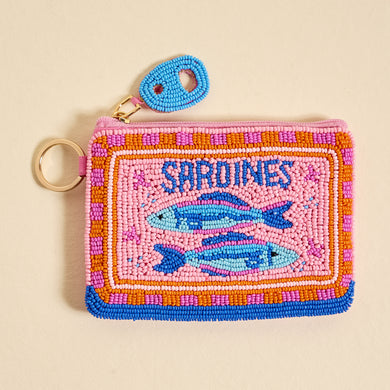 Sardines Beaded Pouch