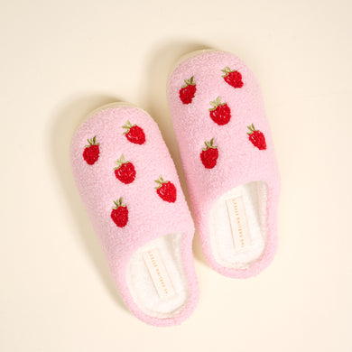 Fuzzy Slippers | Strawberries