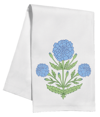 Kitchen Towel | Blue & Green Marigold