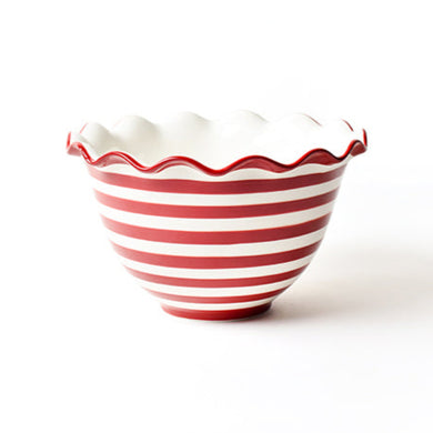 Red Stripe Ruffle Bowl | Small