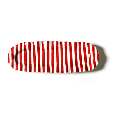 Red Stripe Ruffle Skinny Tray