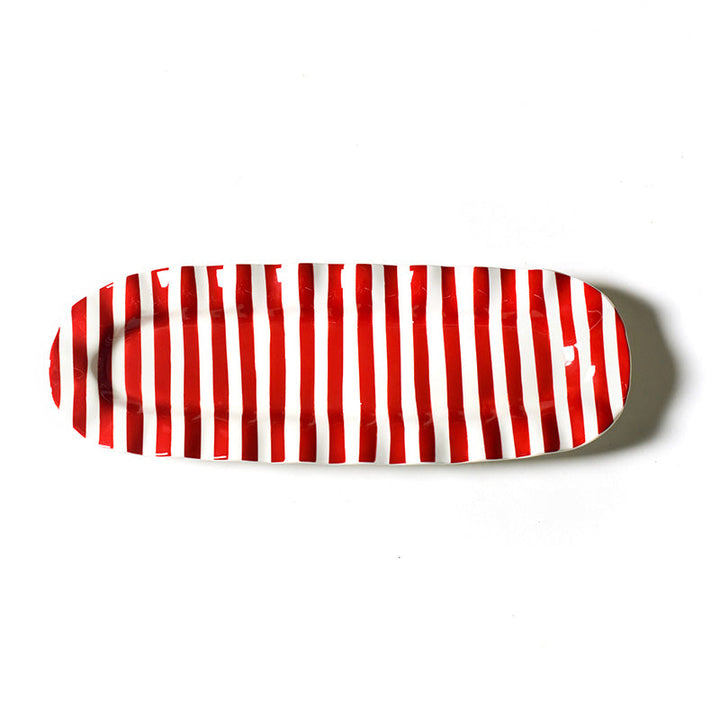 Red Stripe Ruffle Skinny Tray