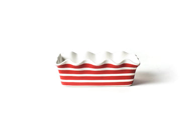 Stripe Ruffle Red Loaf Pan