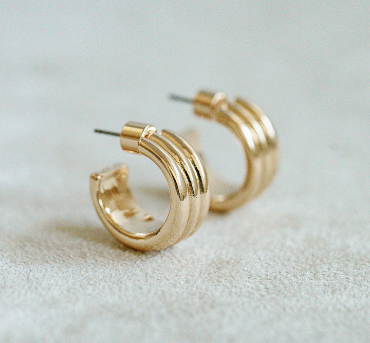 Triple Mini Hoop | Gold