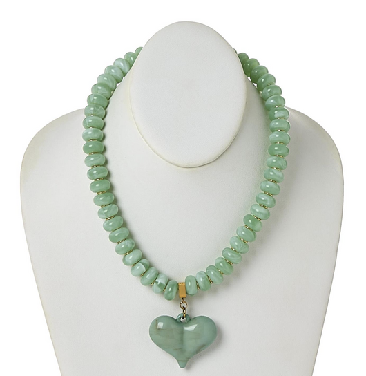 Chunky Heart Necklace • Green