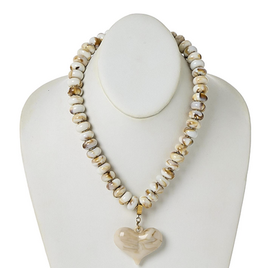 Chunky Heart Necklace • Ivory