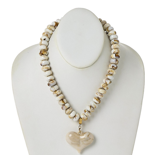 Chunky Heart Necklace • Ivory
