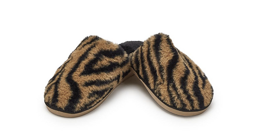 Zebra Fur Slipper • Mule