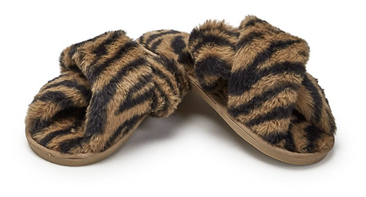 Zebra Fur Slipper • Slide