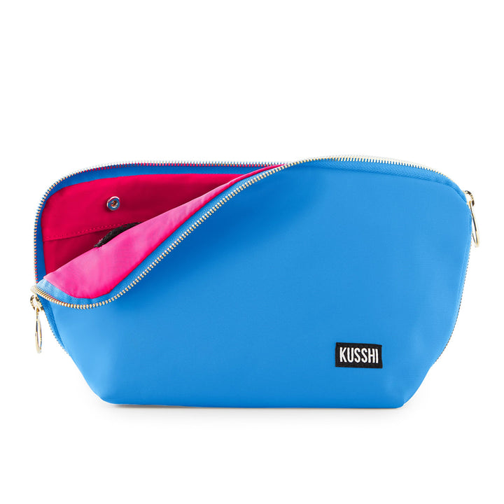 Kusshi Signature Makeup Bag | Light Blue + Pink
