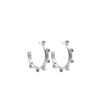 Silver Metal Hoop | Crystal