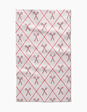 Geometry Kitchen Towel | Festive Candy Canes