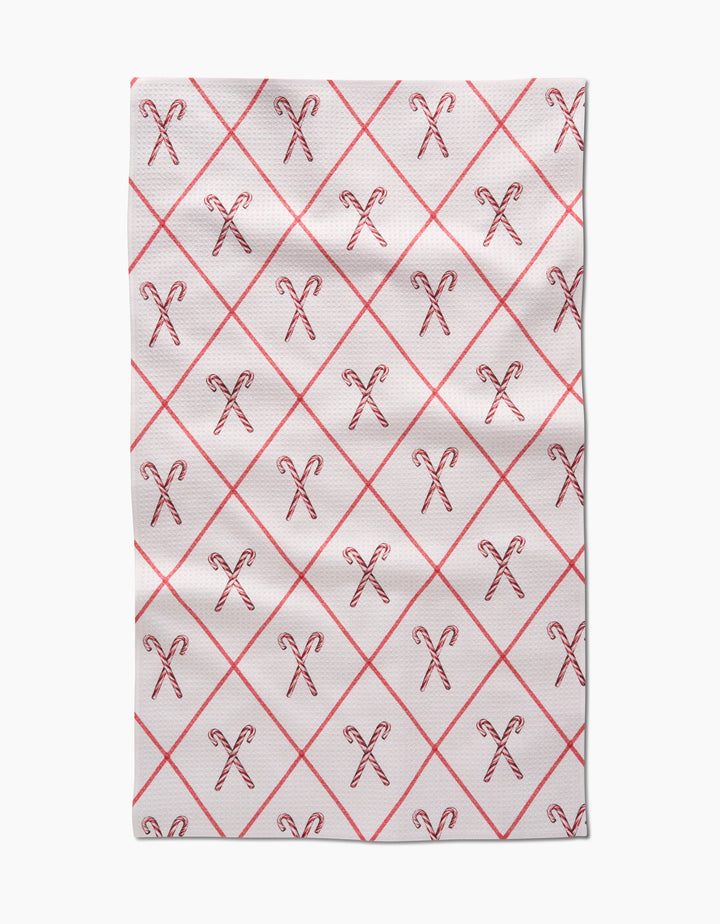 Geometry Kitchen Towel | Festive Candy Canes