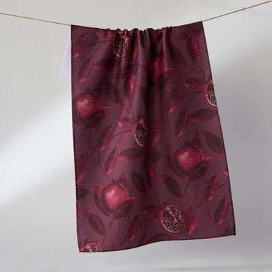 Geometry Tea Towel • Rich Garnet
