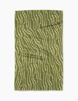 Geometry Kitchen Towel | Stripe Funk Grounds Green