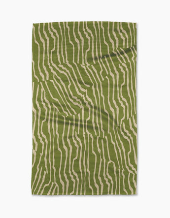 Geometry Kitchen Towel | Stripe Funk Grounds Green