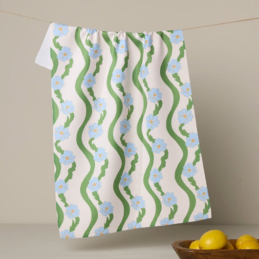 Geometry Tea Towel | Wavy Flowers