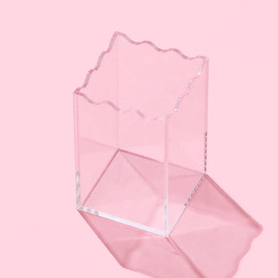 Clear Wavy Pen Cup