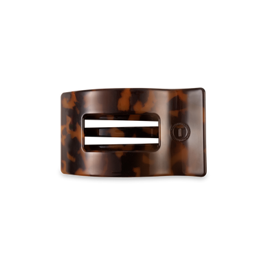 Small Flat Rectangle Hair Clip | Tortoise