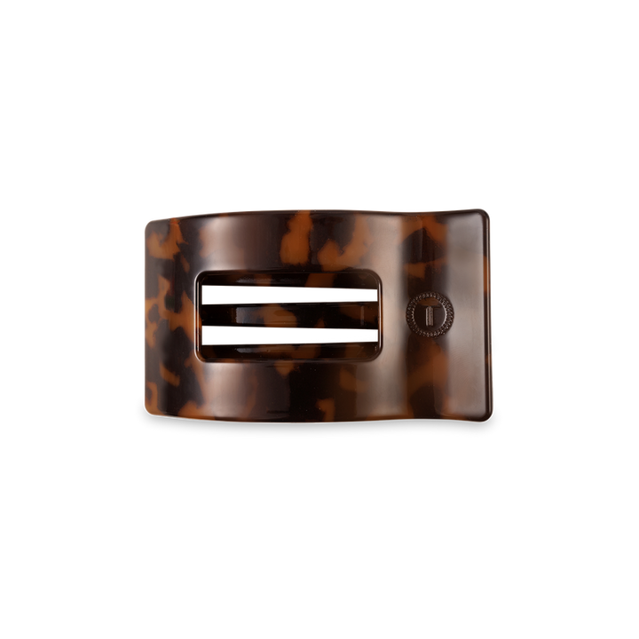 Small Flat Rectangle Hair Clip | Tortoise