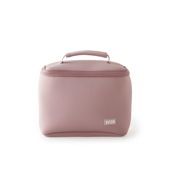 Neoprene Small Train Case | Mauve + Stone