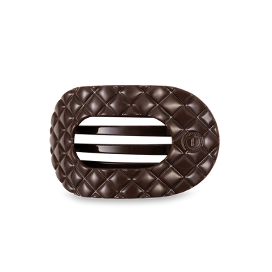 Medium Flat Round Hair Clip | Truly Taupe Quilted