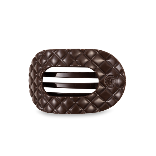 Medium Flat Round Hair Clip | Truly Taupe Quilted