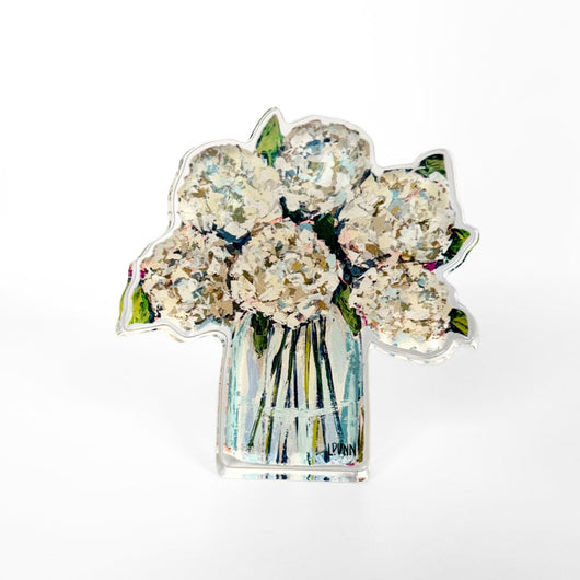 Hydrangeas in Cream Acrylic | Bitty