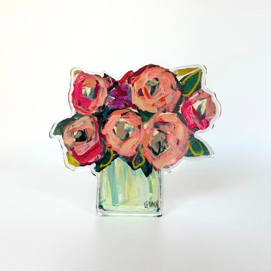 Blush and Blue Acrylic Block | Large