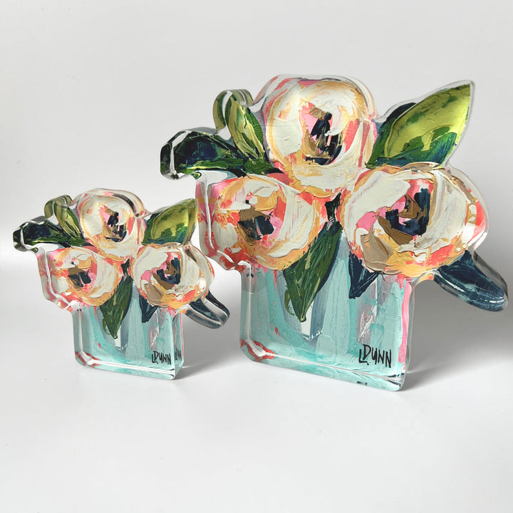 Pink and White Peonies Bloom Block | Large