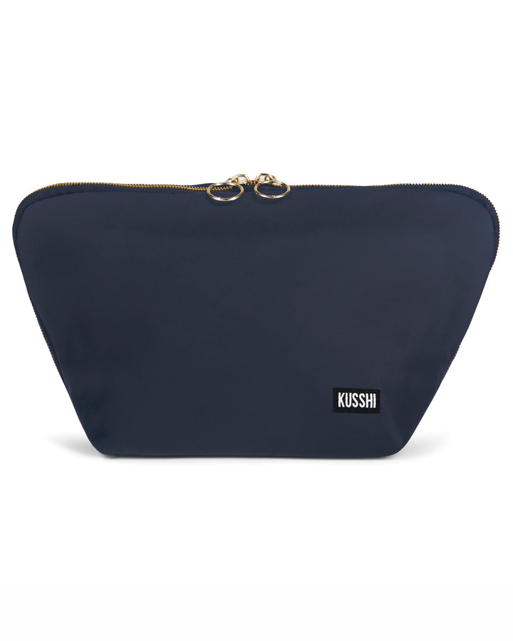 Kusshi Vacationer Makeup Bag | Navy + Mint