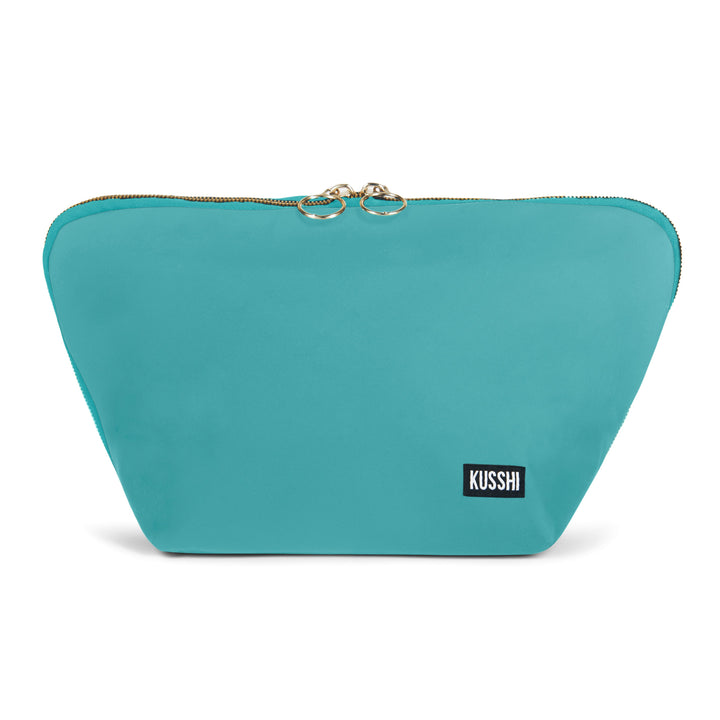 Kusshi Vacationer Makeup Bag | Seafoam + Orange