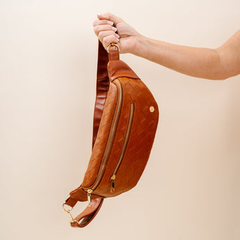 Luxe Belt Bag | Woven Cognac