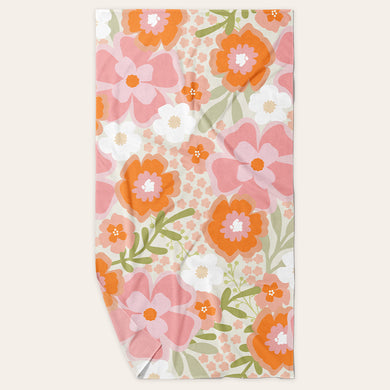 Beyond Blooms Quick-Dry Towel | Pink + Orange