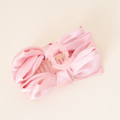 Satin Bow Claw Clip | Blush