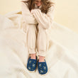 Dainty Floral Slippers | Navy