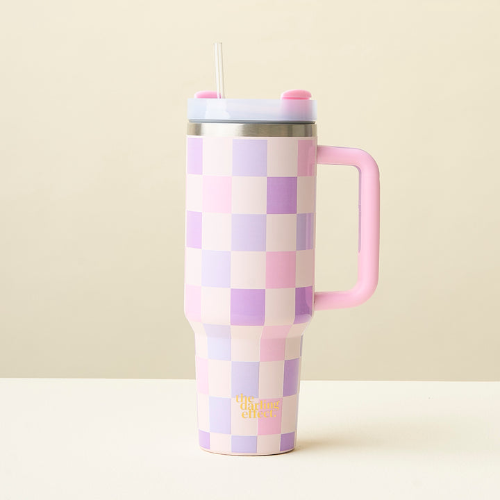 Take Me Everywhere Tumbler | Check Purple