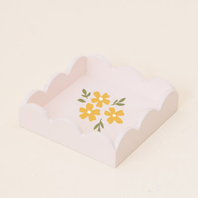 Scallop Floral Trinket Tray | Cream