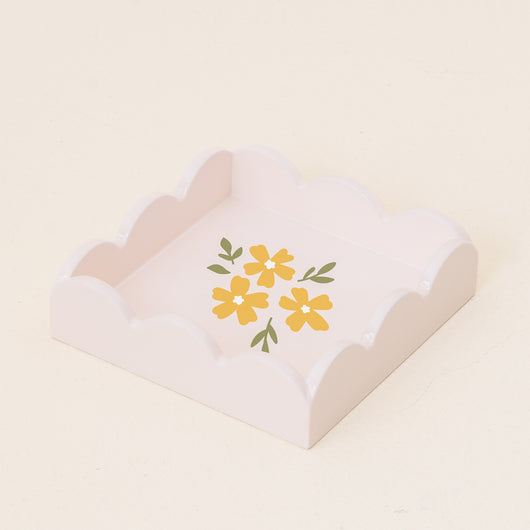 Scallop Floral Trinket Tray | Cream