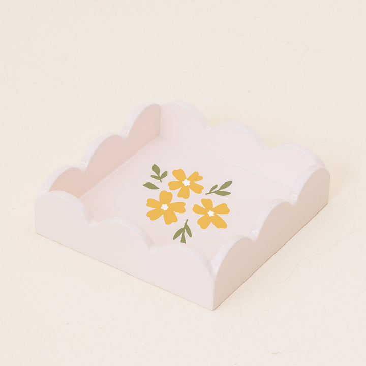 Scallop Floral Trinket Tray | Cream