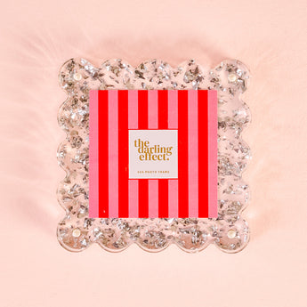 Scalloped Acrylic Frame Square | Confetti Silver