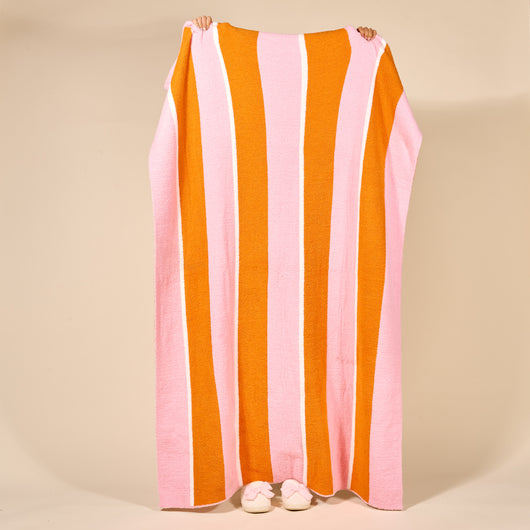 Sicily Stripes Pink Blanket