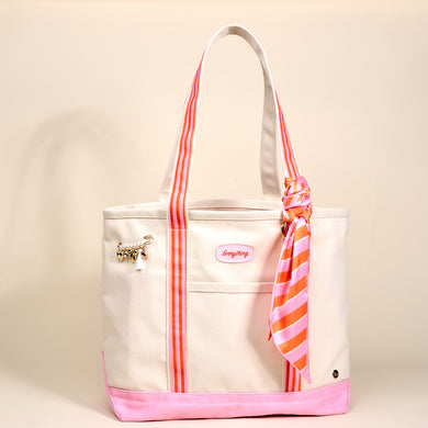 The Darling Canvas Tote Bag • Sicily Stripes Pink